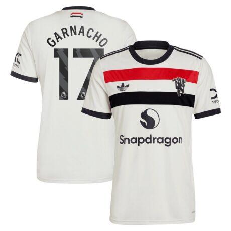 Alejandro Garnacho Manchester United adidas Originals 2024/25 Third Replica Jersey - Cream - Front View