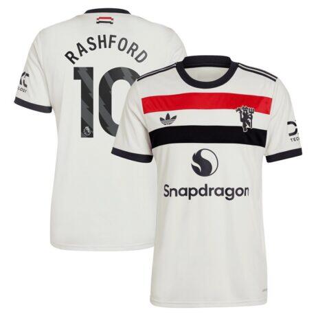 Marcus Rashford Manchester United adidas Originals 2024/25 Third Replica Jersey - Cream - Front View