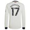 Alejandro Garnacho Manchester United adidas Originals 2024/25 Third Replica Long Sleeve Jersey - Cream - Detail View