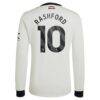 Marcus Rashford Manchester United adidas Originals 2024/25 Third Replica Long Sleeve Jersey - Cream - Detail View