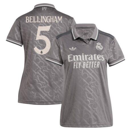 Jude Bellingham Real Madrid adidas Originals Women's 2024/25 Third Replica Player Jersey - Charcoal - Front View