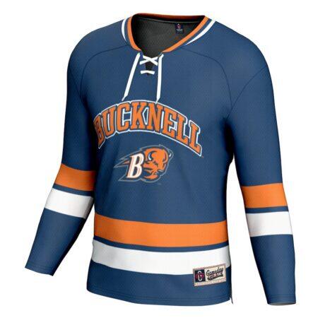 Bucknell Bison GameDay Greats Spirit Hockey Jersey - Blue - Side View