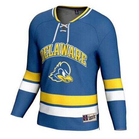 Delaware Fightin' Blue Hens GameDay Greats Youth Spirit Hockey Jersey - - Side View
