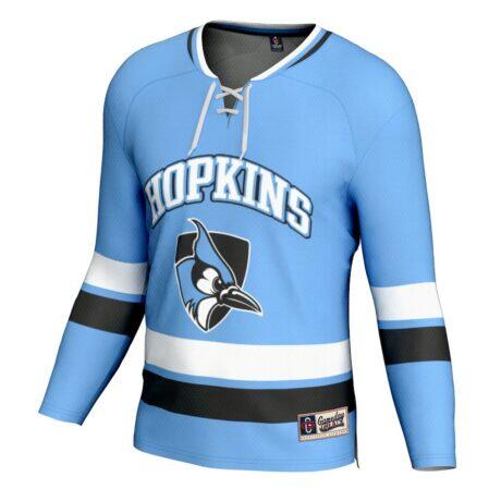 Johns Hopkins Blue Jays GameDay Greats Youth Spirit Hockey Jersey - - Side View