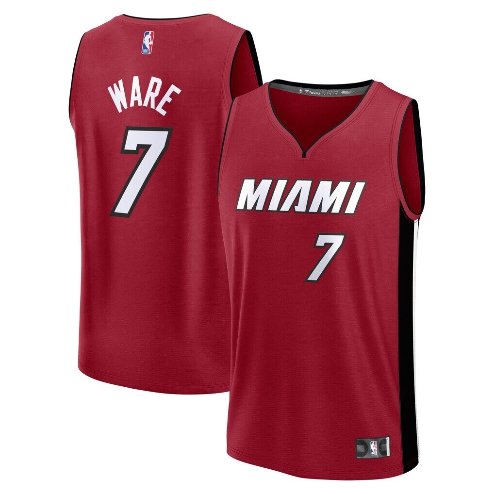Kel'el Ware Miami Heat Fashion7 Fast Break Player Jersey - Statement Edition