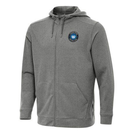 Charlotte FC Antigua Effortless Full-Zip Hoodie - - Front View