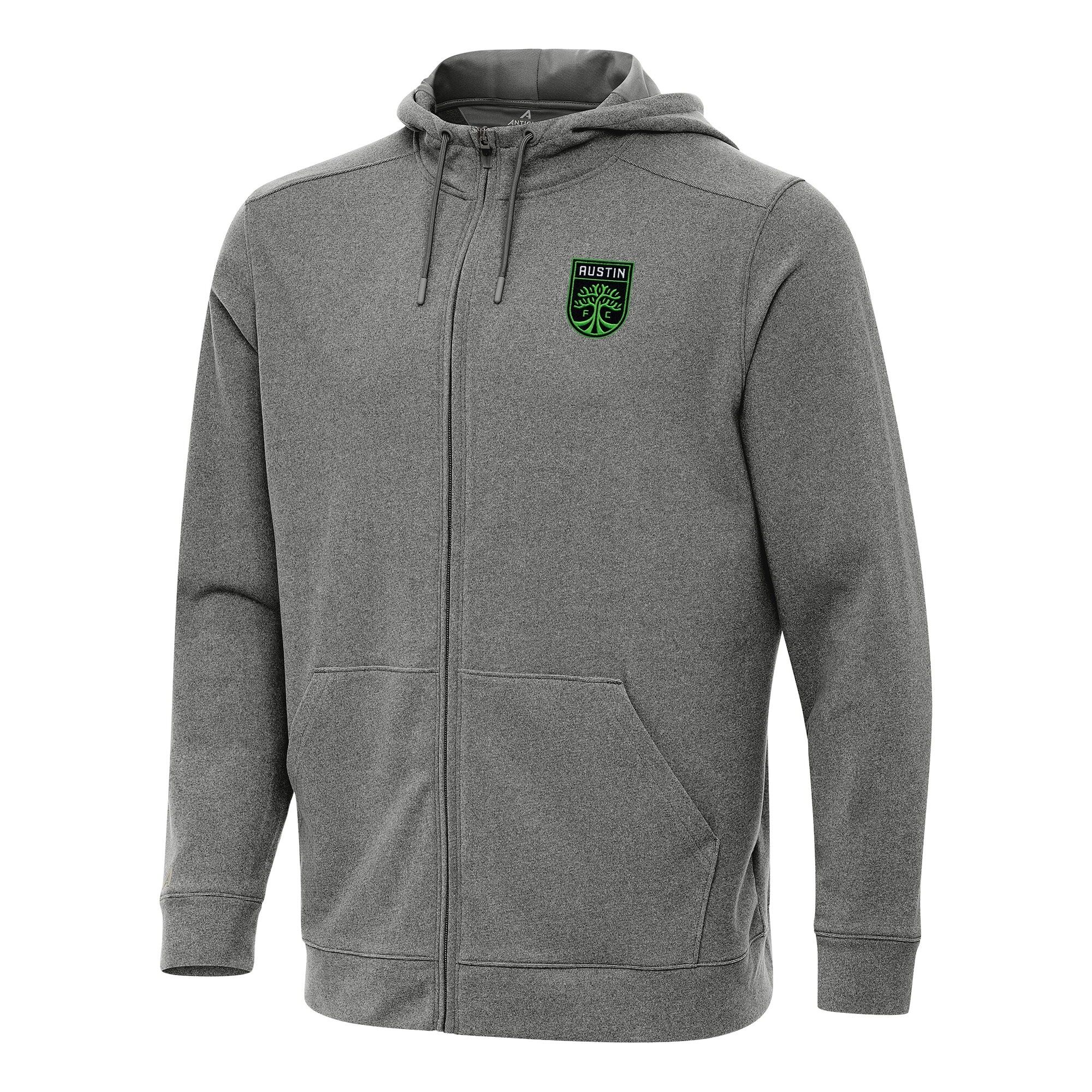 Austin FC Antigua Effortless Full-Zip Hoodie – Heather Black
