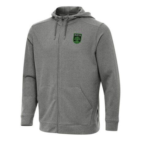 Austin FC Antigua Effortless Full-Zip Hoodie - - Front View