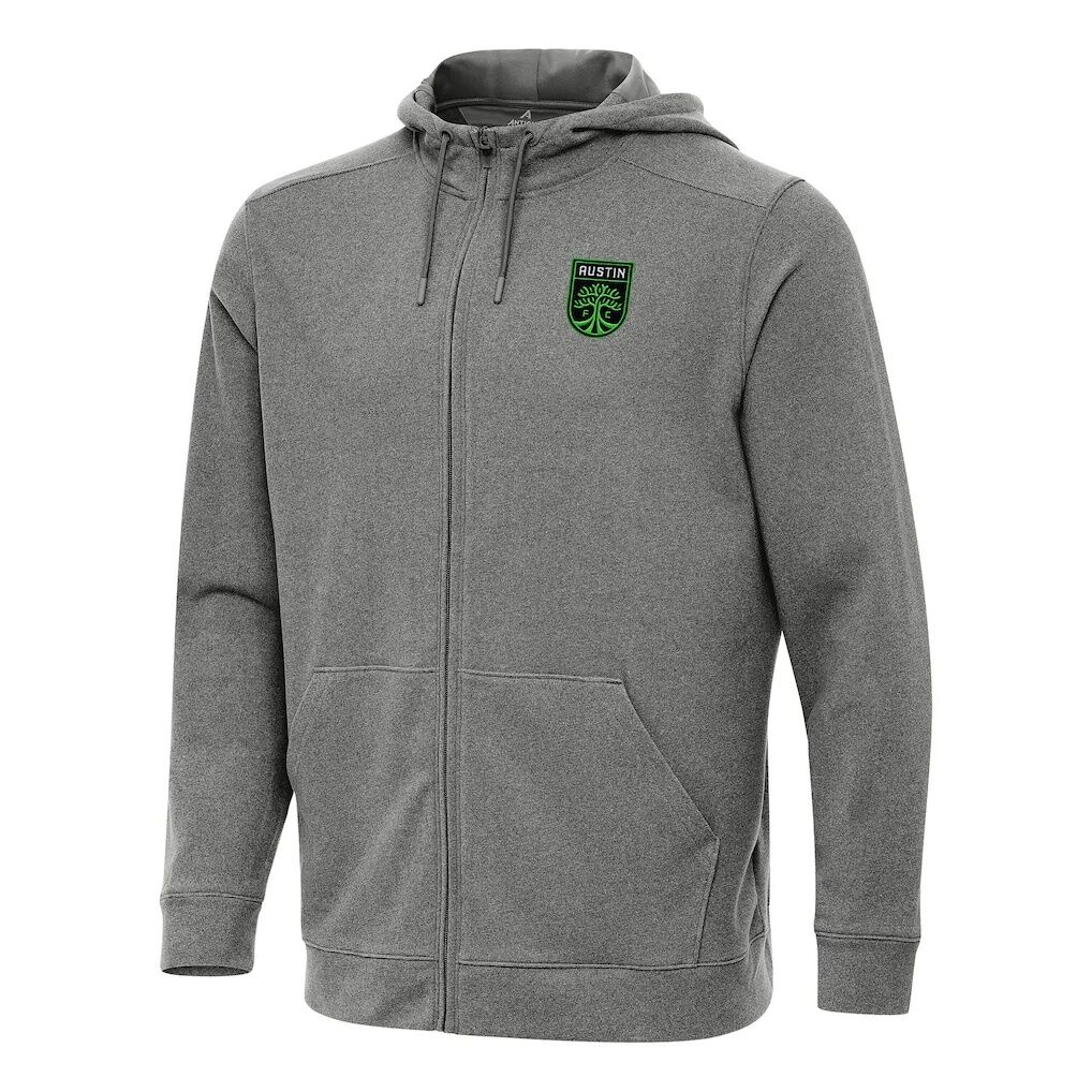 Austin FC Antigua Effortless Full-Zip Hoodie – Heather Black
