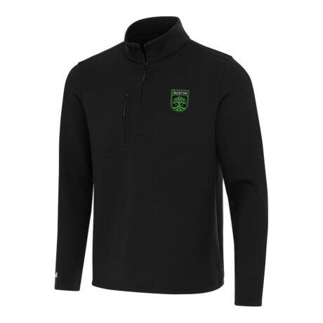 Austin FC Antigua Insider Quarter-Zip Jacket - Black - Front View