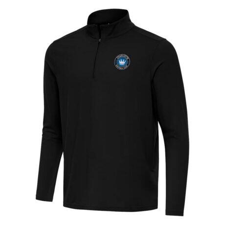 Charlotte FC Antigua Intent Quarter-Zip Jacket - Black - Front View