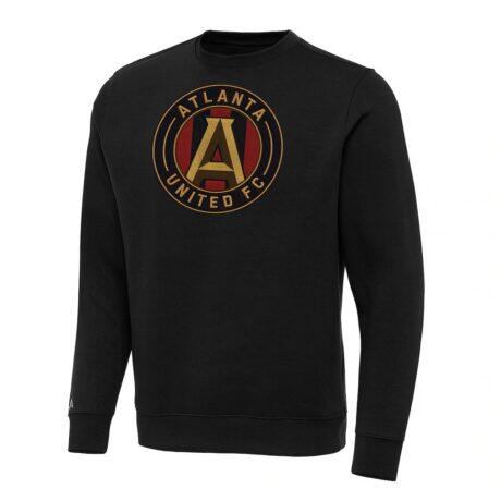 Atlanta United FC Antigua Big & Tall Team Crest Victory Pullover Sweatshirt - Black - Front View
