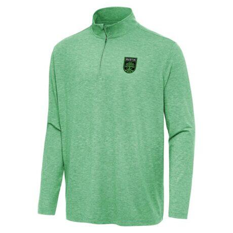 Austin FC Antigua Hunk Quarter-Zip Pullover Top - - Front View