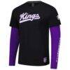 Sacramento Kings Stadium Essentials Unisex Spectator 2fer Long Sleeve T-Shirt - Black - Side View