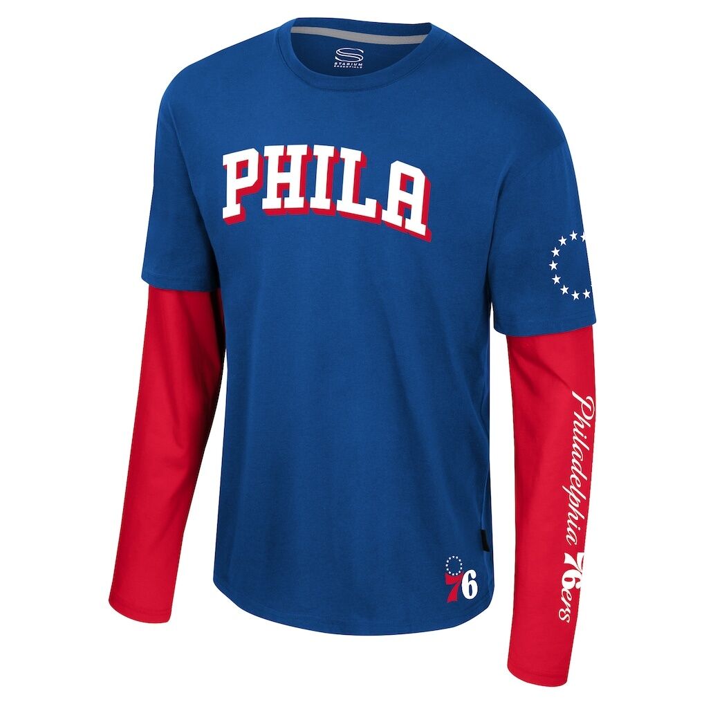 Philadelphia 76ers Stadium Essentials Unisex Spectator 2fer Long Sleeve  T-Shirt – Royal