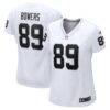 Brock Bowers Las Vegas Raiders Nike Women's Game Jersey - White - Front View