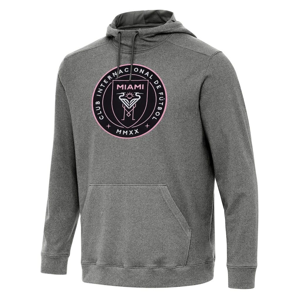 Inter Miami CF Antigua Cloud Pullover Hoodie -  Heather Black