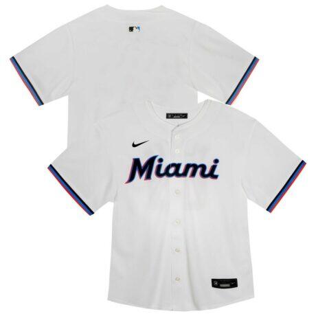 Miami Marlins Nike Youth Home Game Jersey - White - Front View