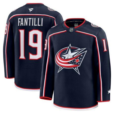 Adam Fantilli Columbus Blue Jackets Fashion7 Home Premium Jersey - Navy - Front View