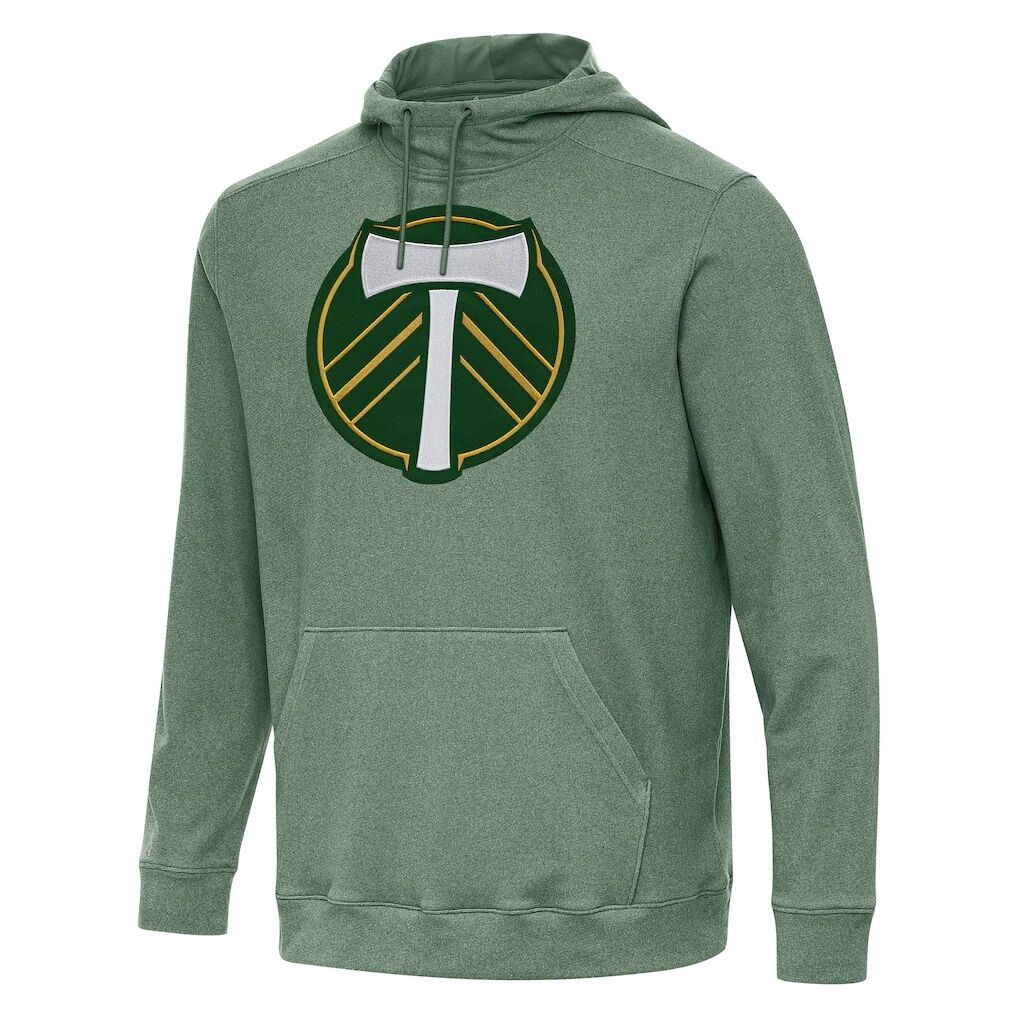 Portland Timbers Antigua Cloud Pullover Hoodie -  Heather Green