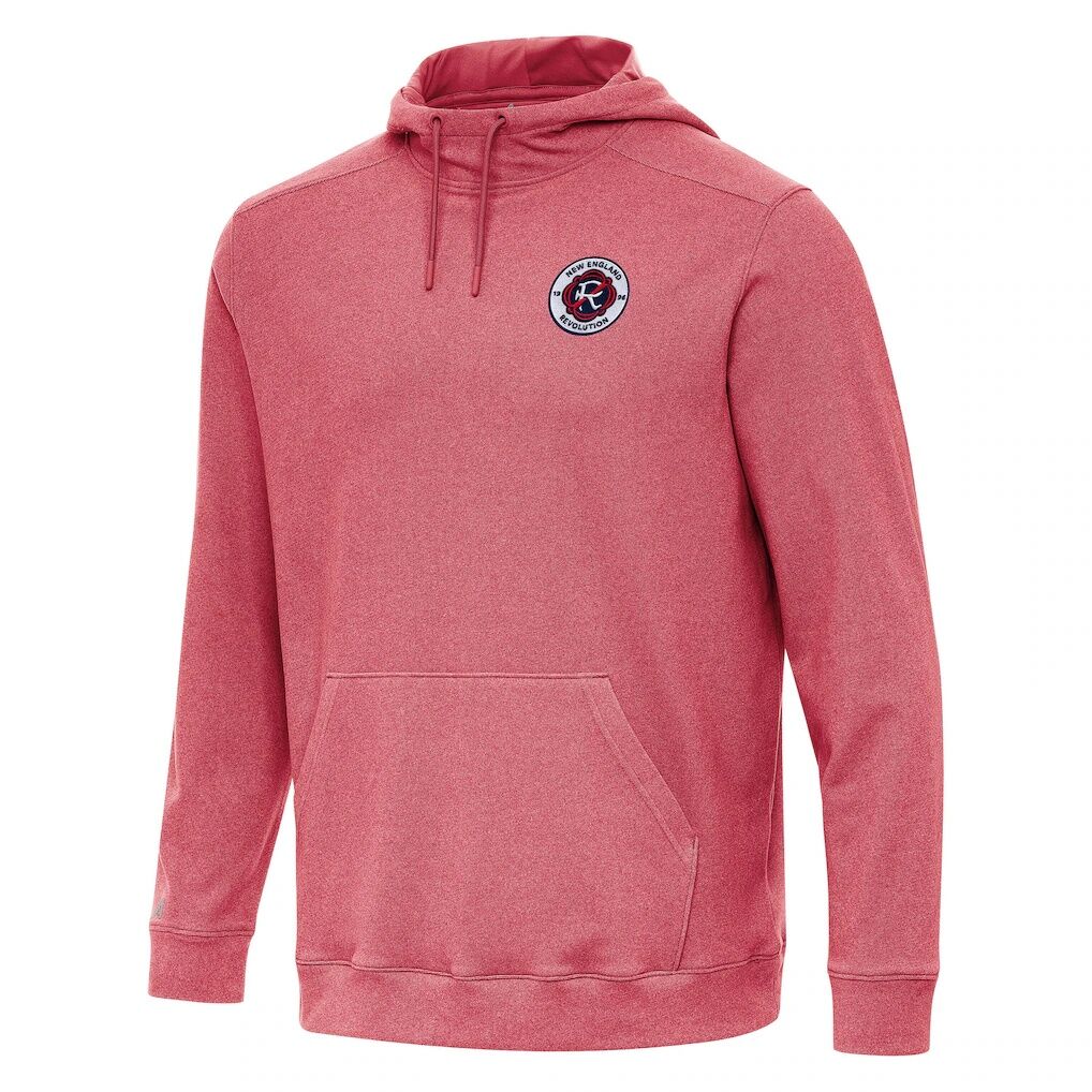 New England Revolution Antigua Cloud Pullover Hoodie - Heather Red