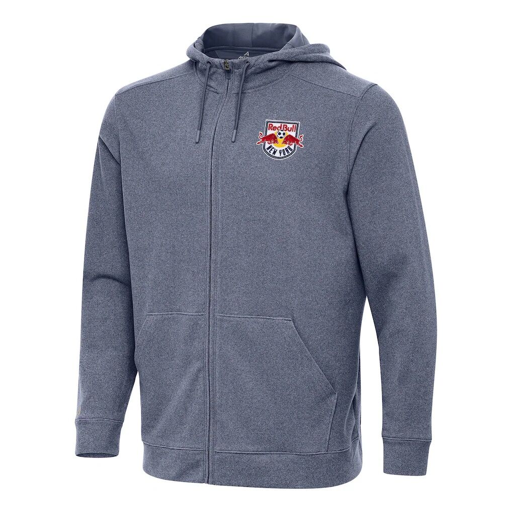 New York Red Bulls Antigua Effortless Full-Zip Hoodie - Heather Navy