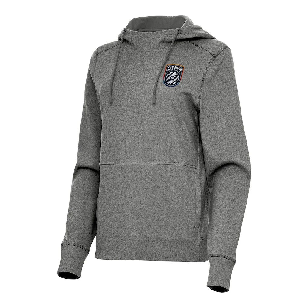 San Diego FC Antigua Women's Justice Pullover Hoodie - Heather Black