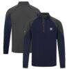 Winnipeg Jets Levelwear Cadet Insignia Core Quarter-Zip Pullover Top - Navy - Front View