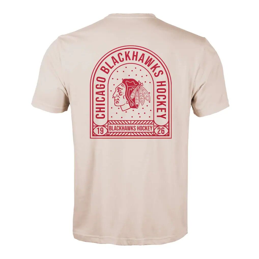 Chicago Blackhawks Levelwear Richmond Stained Glass T-Shirt - Khaki