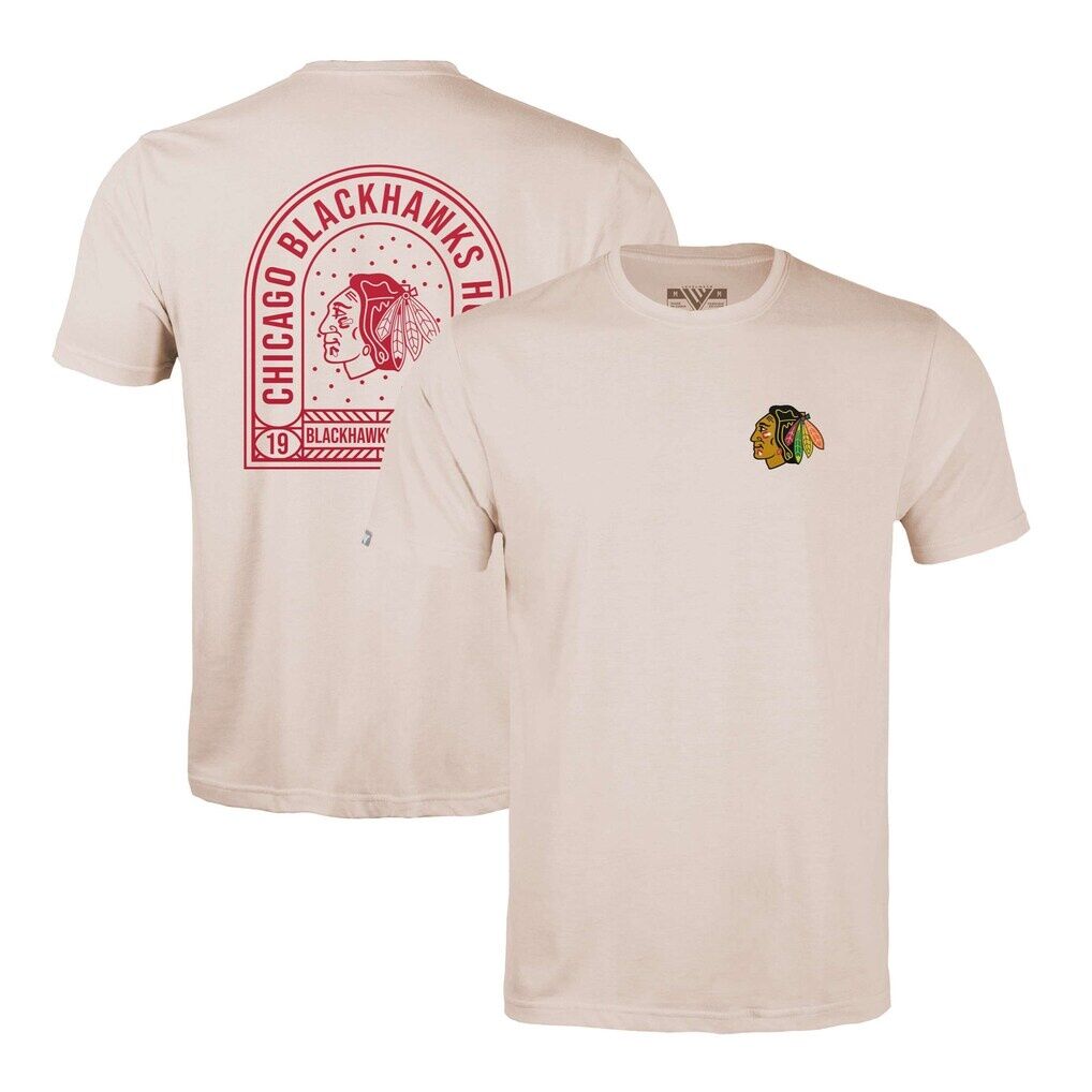 Chicago Blackhawks Levelwear Richmond Stained Glass T-Shirt - Khaki