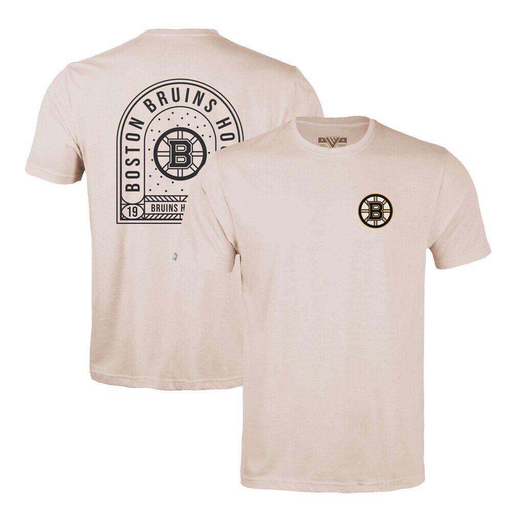 Boston Bruins Levelwear Richmond Stained Glass T-Shirt - Khaki