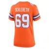 Mark Schlereth Denver Broncos Nike Women's Mile High Collection 1977 Throwback Retired Player Game Jersey - Orange - Detail View