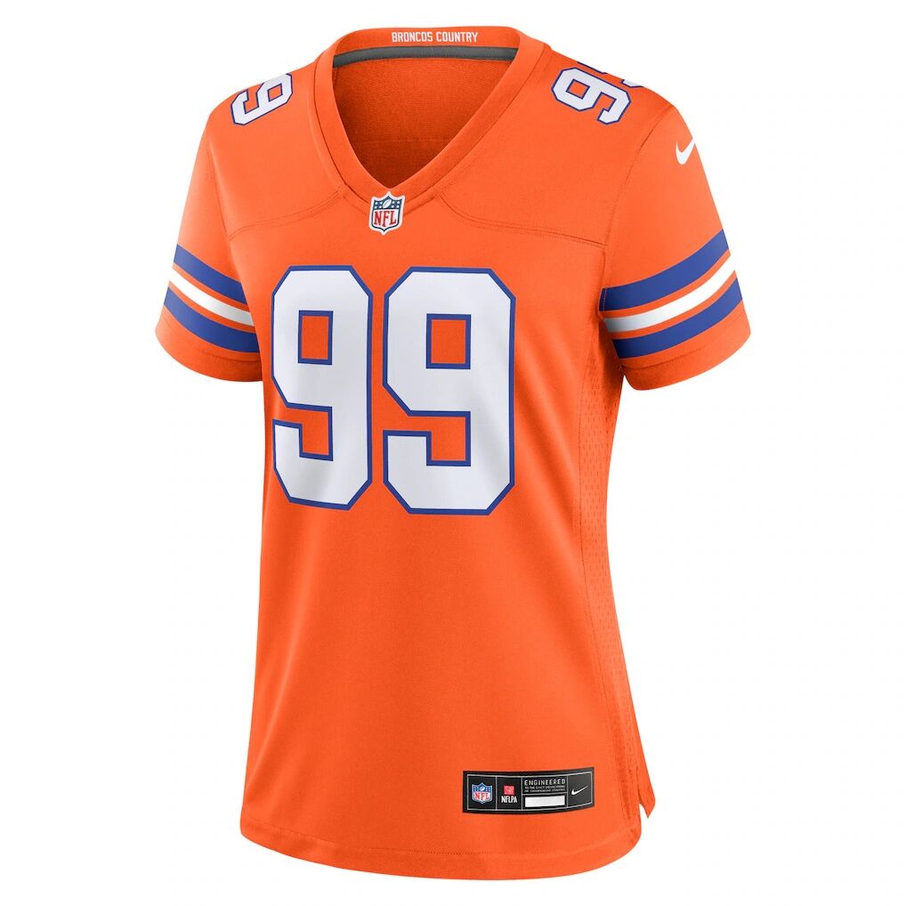 Zach Allen Denver Broncos Nike Women's Mile High Collection 1977 Throwback Player Game Jersey