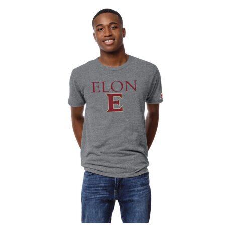 Elon Phoenix League Collegiate Wear Victory Falls Tri-Blend T-Shirt - - Front View