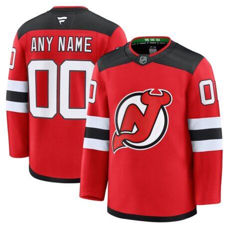 New Jersey Devils Fashion7 Home Premium Custom Jersey - Red - Front View