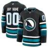 San Jose Sharks Fashion7 Home Premium Custom Jersey - Black - Front View