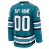San Jose Sharks Fashion7 Home Premium Custom Jersey - Teal - Detail View