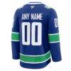 Vancouver Canucks Fashion7 Home Premium Custom Jersey - Blue - Detail View