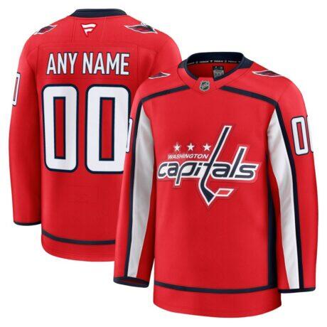 Washington Capitals Fashion7 Home Premium Custom Jersey - Red - Front View