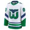 Carolina Hurricanes Fashion7 Throwback Premium Custom Jersey - White - Side View