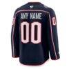Columbus Blue Jackets Fashion7 Home Premium Custom Jersey - Navy - Detail View