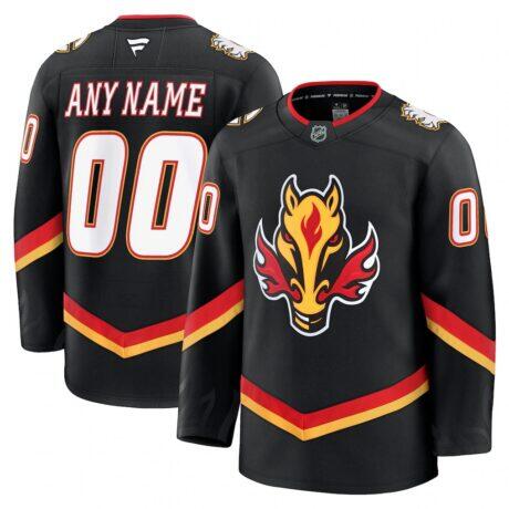Calgary Flames Fashion7 Alternate Premium Custom Jersey - Black - Front View