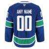 Vancouver Canucks Fashion7 Home Authentic Pro Custom Jersey - Blue - Detail View