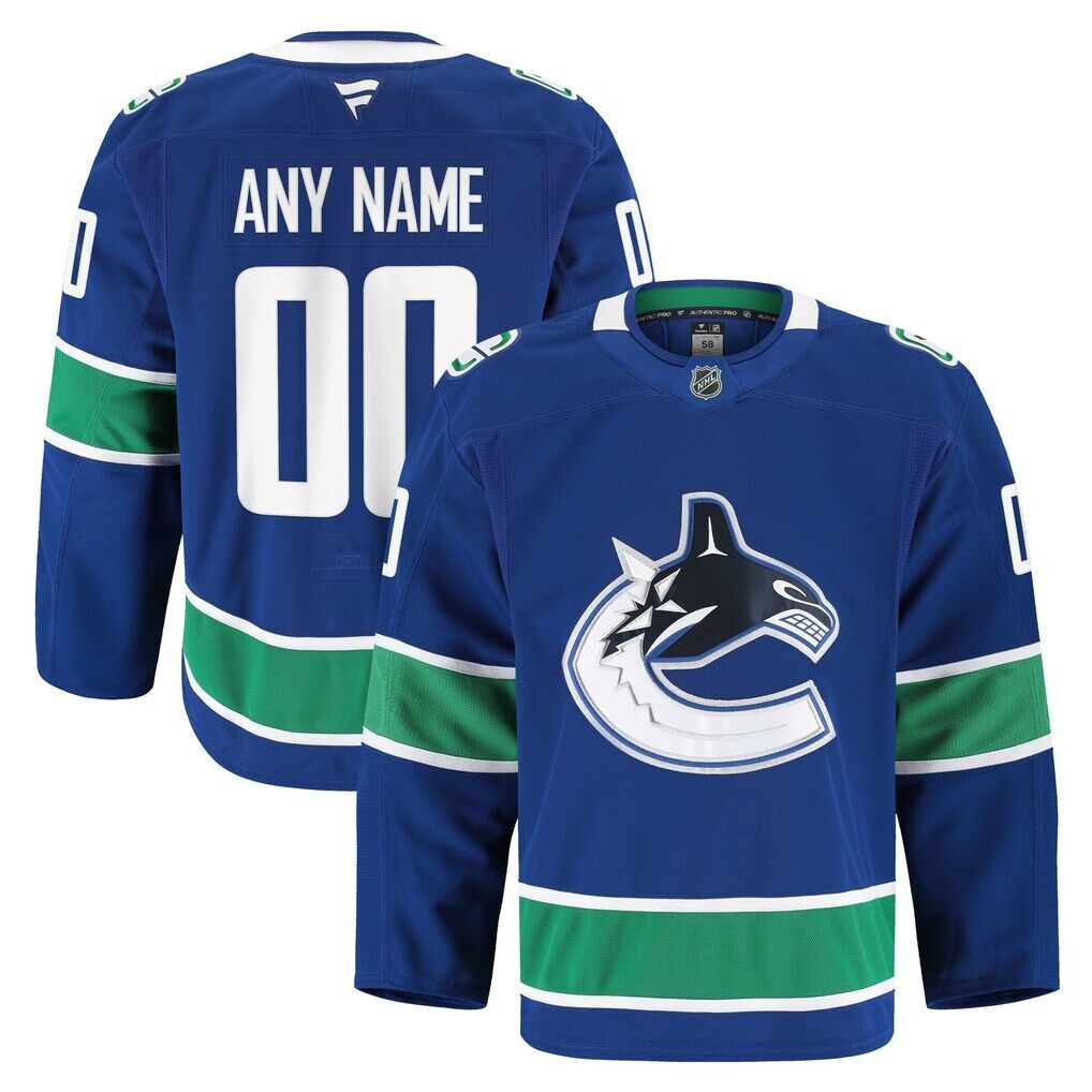 Vancouver Canucks Fashion7 Home Authentic Pro Custom Jersey