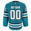 San Jose Sharks Fashion7 Home Authentic Pro Custom Jersey - Teal - Detail View