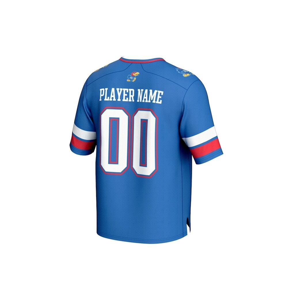 Kansas Jayhawks GameDay Greats Unisex NIL Pick-A-Player Football Fashion Jersey - Royal