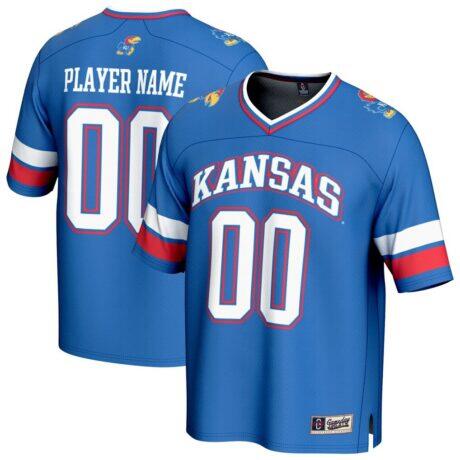 Kansas Jayhawks GameDay Greats Unisex NIL Pick-A-Player Football Fashion Jersey - - Front View
