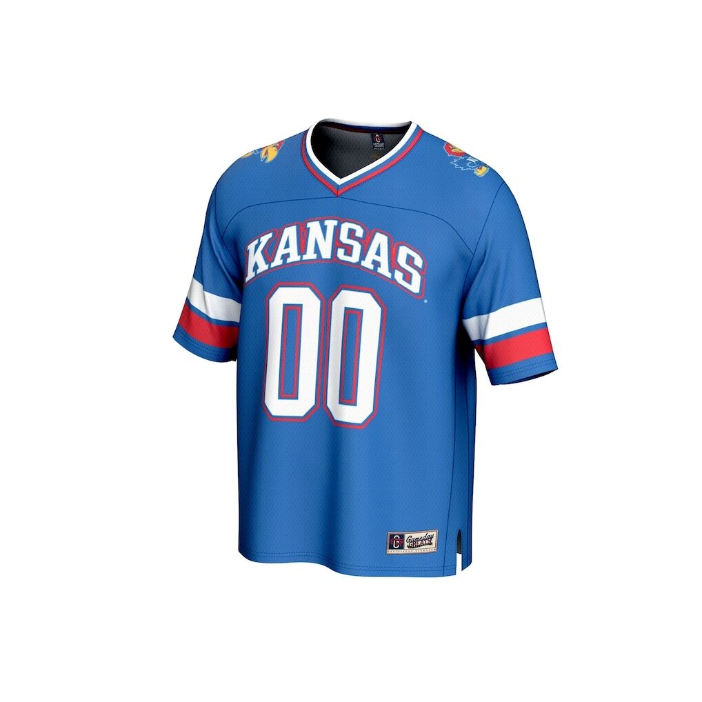 Kansas Jayhawks GameDay Greats Unisex NIL Pick-A-Player Football Fashion Jersey - Royal