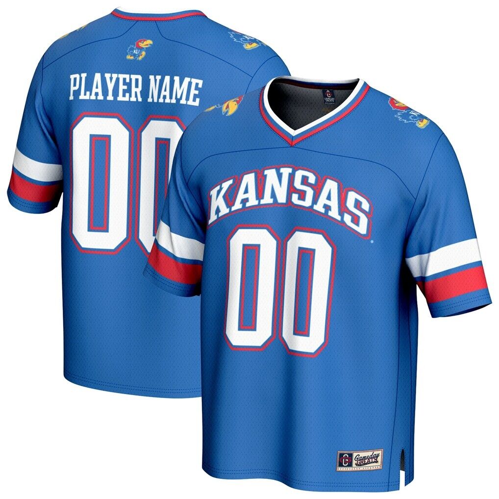 Kansas Jayhawks GameDay Greats Youth NIL Pick-A-Player Football Fashion Jersey - Royal