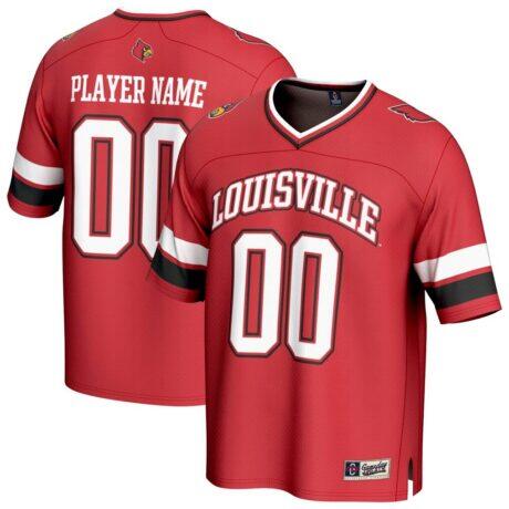 Louisville Cardinals GameDay Greats Youth NIL Pick-A-Player Football Fashion Jersey - Red - Front View
